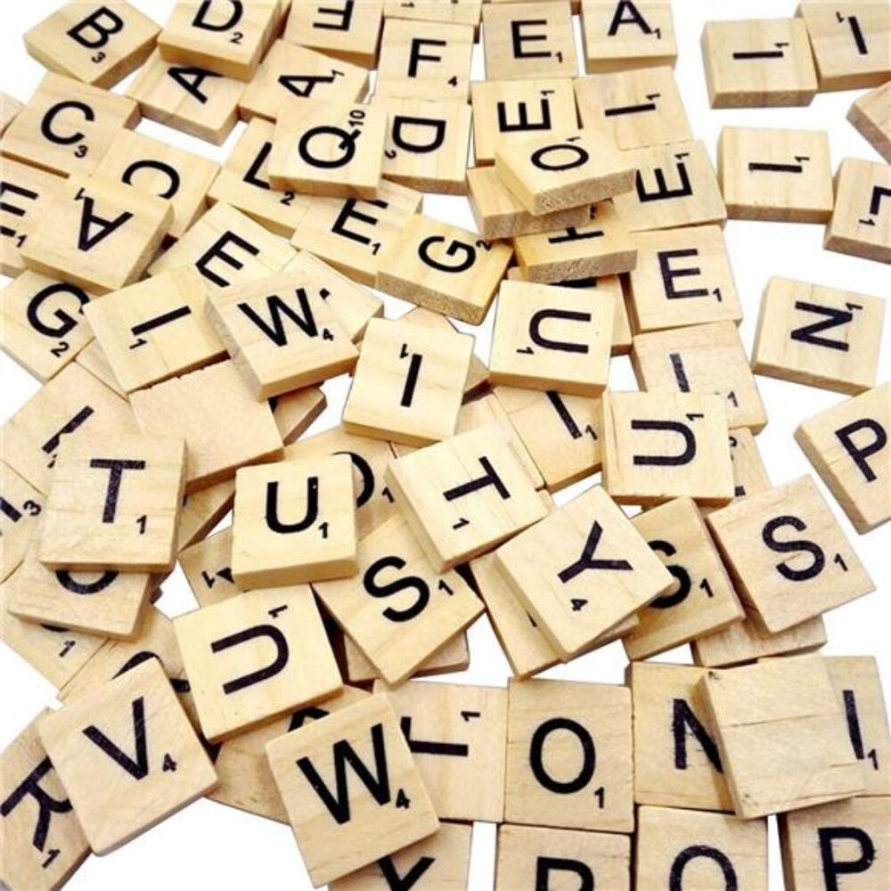 500PCS Wood Letter Tiles/Wooden Scrabble Tiles A-Z Capital Letters  for Crafts